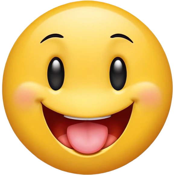 smiley face with wide, off-center eyes, tongue-out, goofy and playful, clumsy vibe emoji
