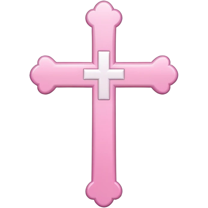 Pink and white simple holy cross emoji