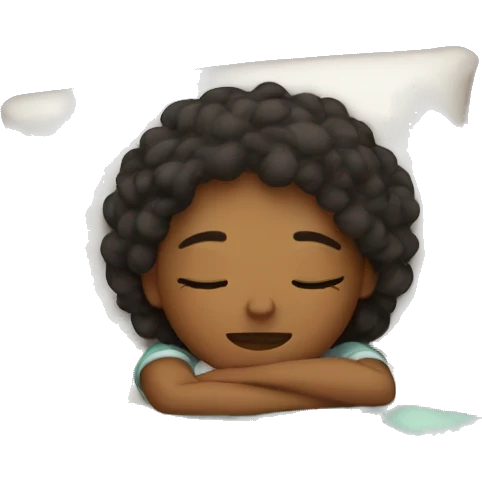 Girl sleeping on a cozy bed emoji