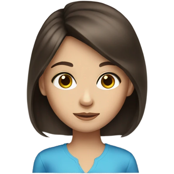  Brunette girl with blue eyes emoji