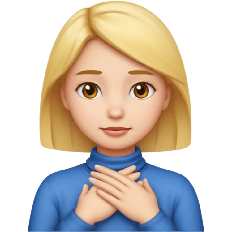 make a girl emoji crossing hands around neck emoji