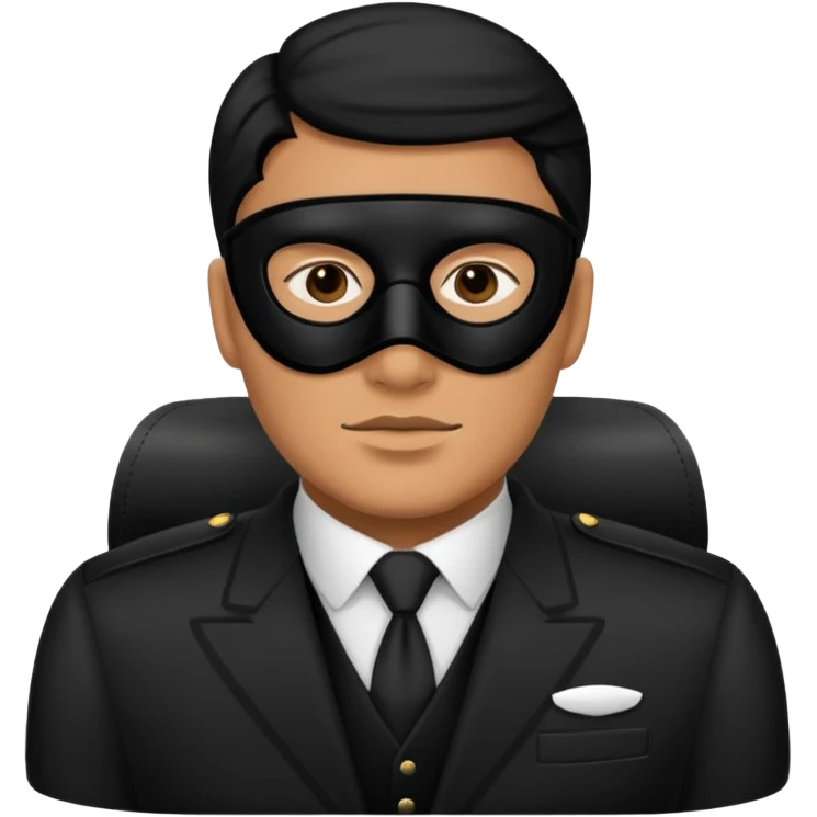 chauffeur wearing a black mask emoji