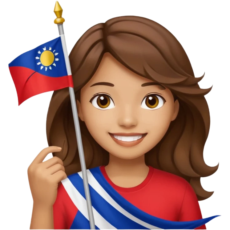 white wavy brown hair girl pinoy flag emoji
