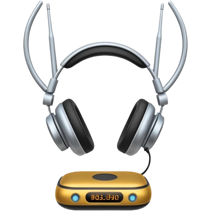 delle cuffie bianche con antenne da alieno emoji