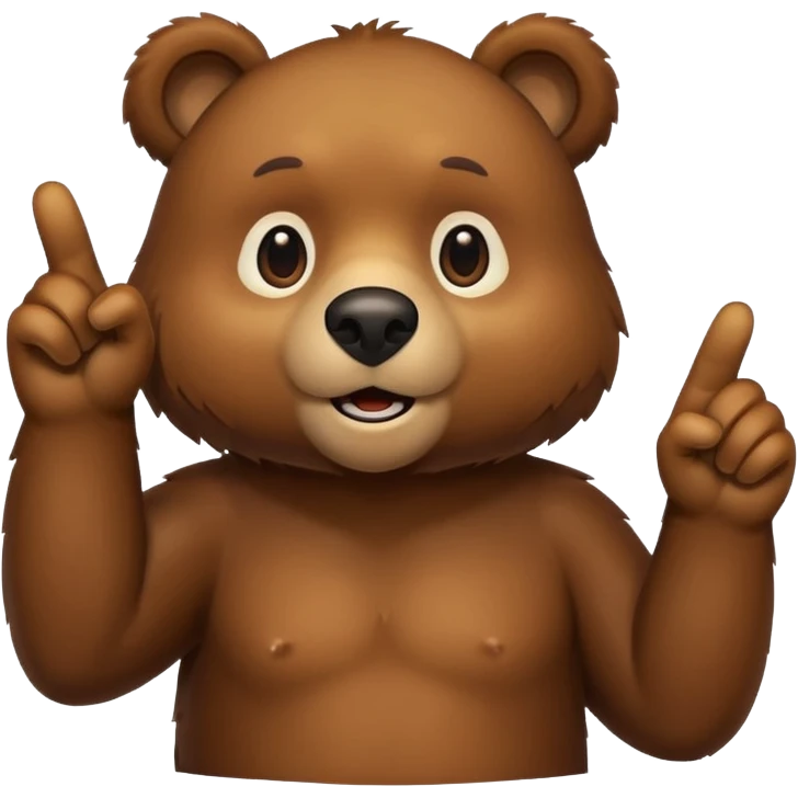 Crea a un oso señalando abajo emoji