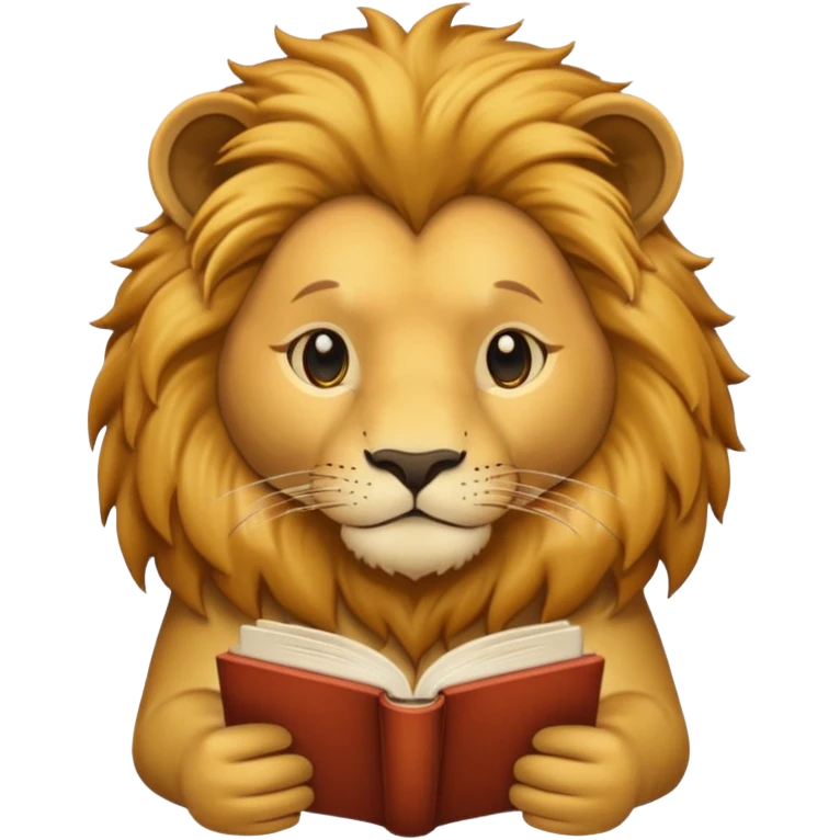 lion reading a book emoji