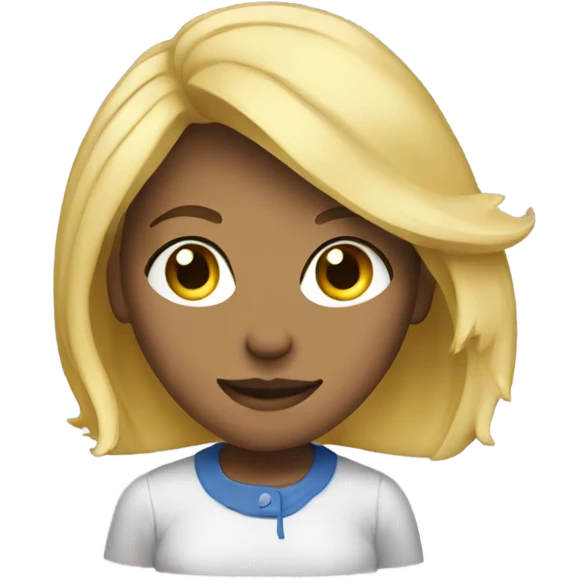 Blonde girl posing emoji