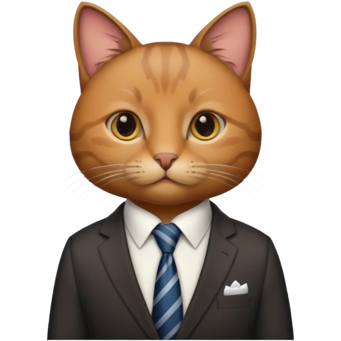 Neko with suit and tie brown cat emoji