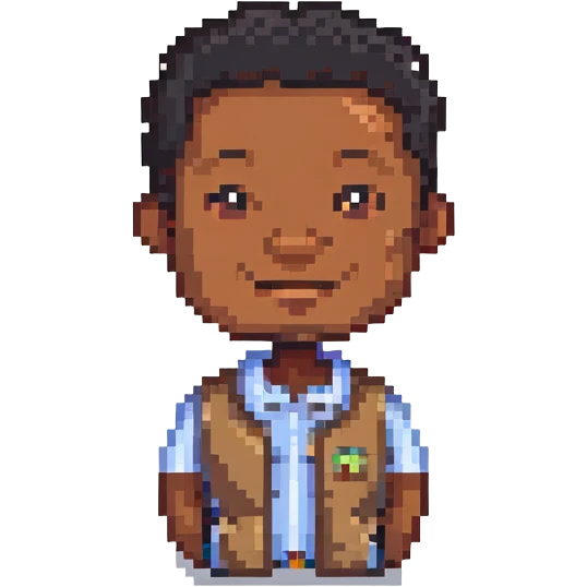 Black man with a friendly expression emoji