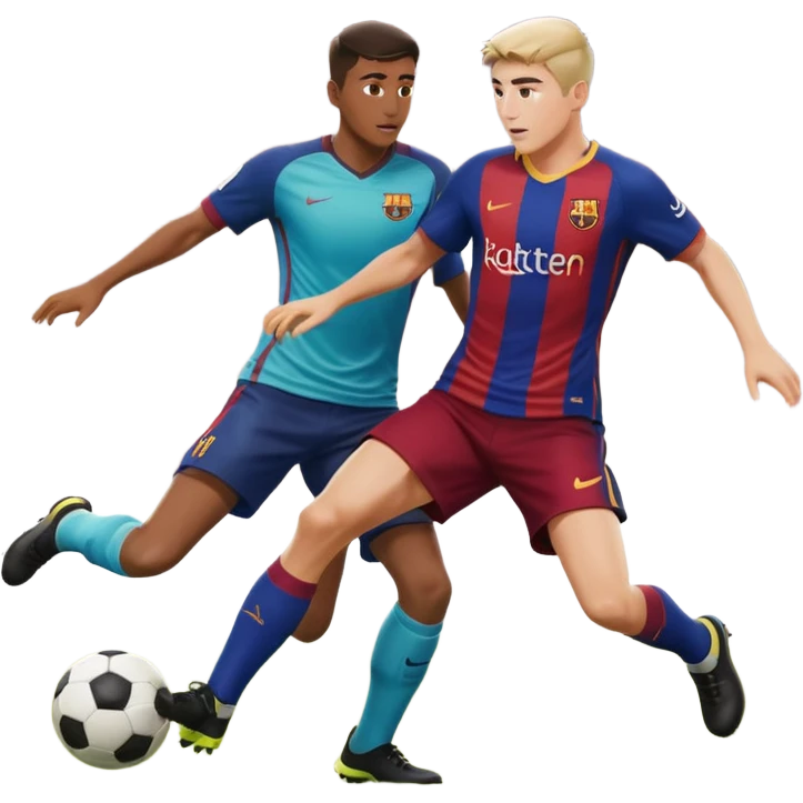 piłkarz kosi drugiego piłkarza barcelony emoji