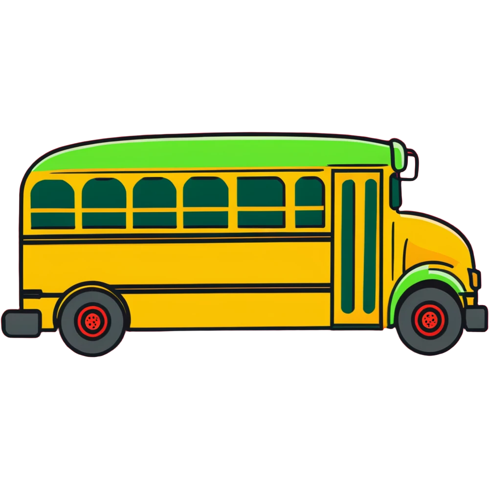 green school bus facing right emoji