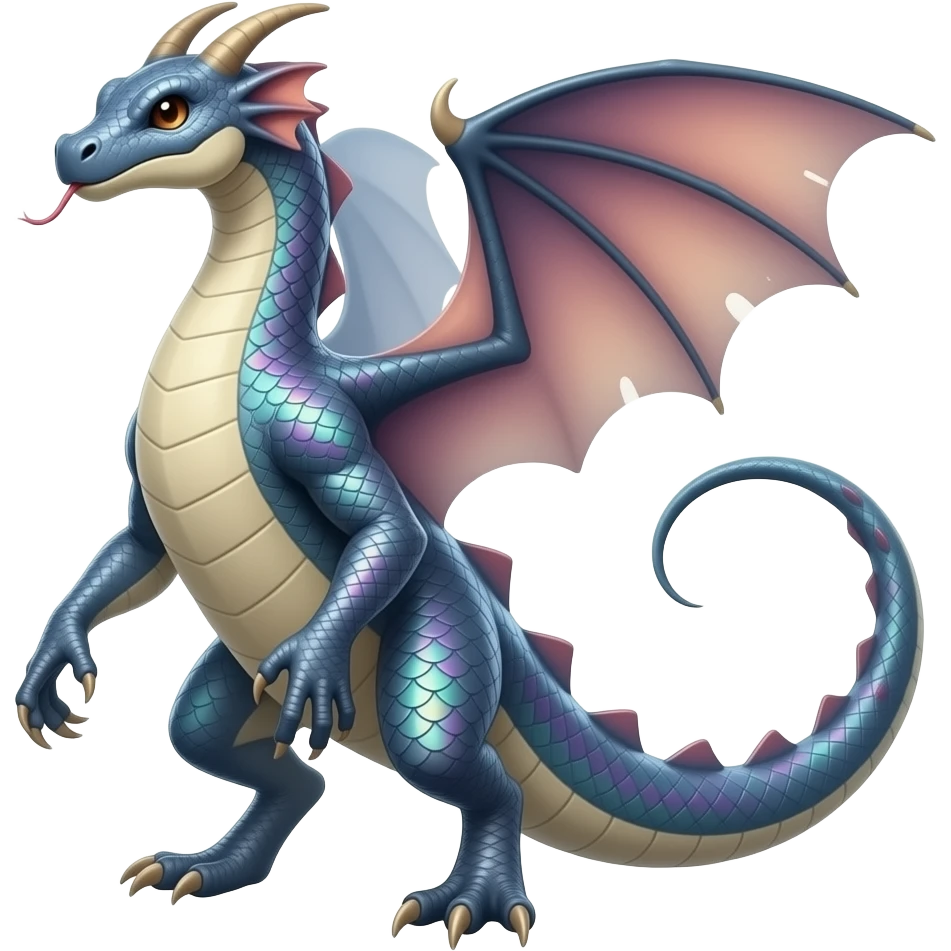 Seviper-Dragonair-Dratini-hybrid, full body, two legs, two hands emoji