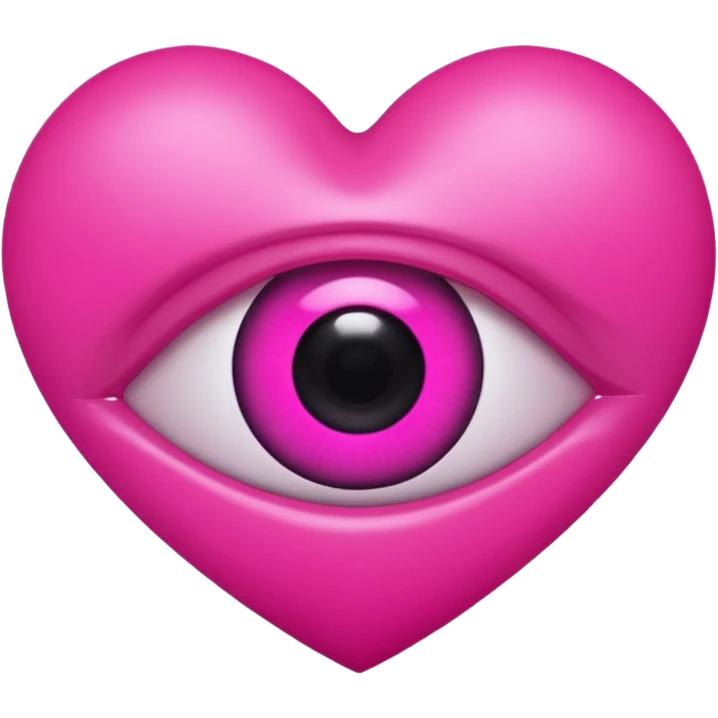 A neon heart with a dark eye in the center emoji