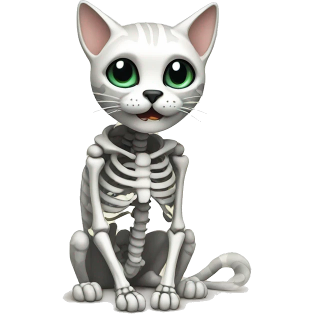 Skeleton cat emoji
