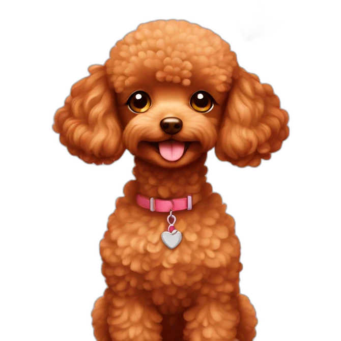 red toy poodle and many hearts  emoji