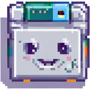 Happy floppy disk emoji