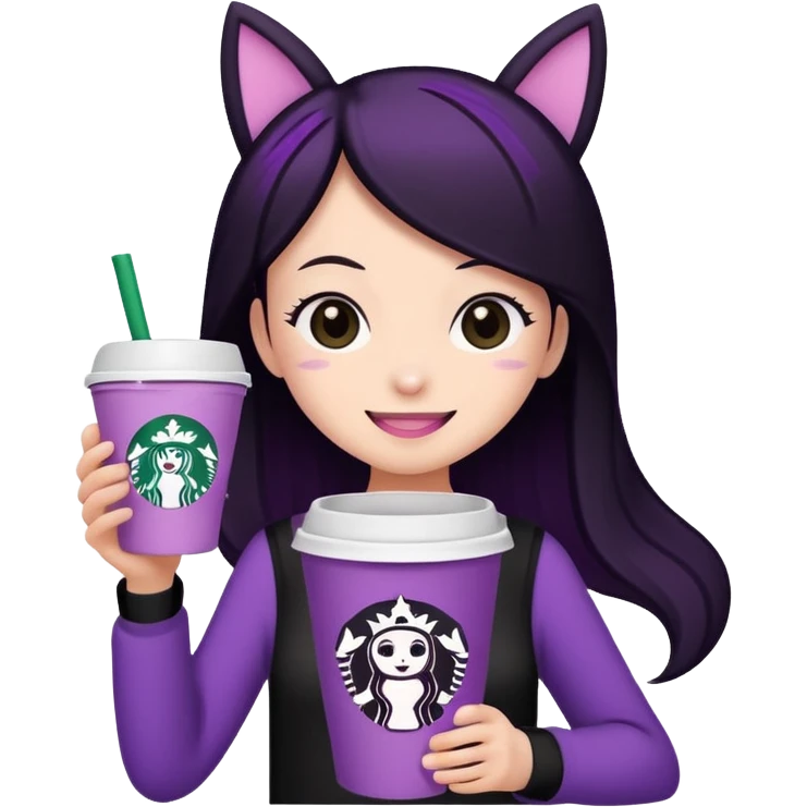 kuromi drink starbucks emoji