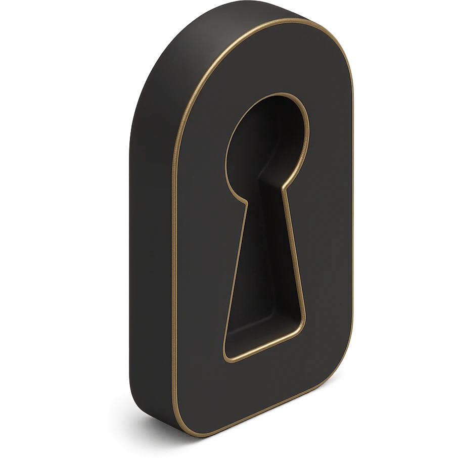 a keyhole in 3D black style emoji