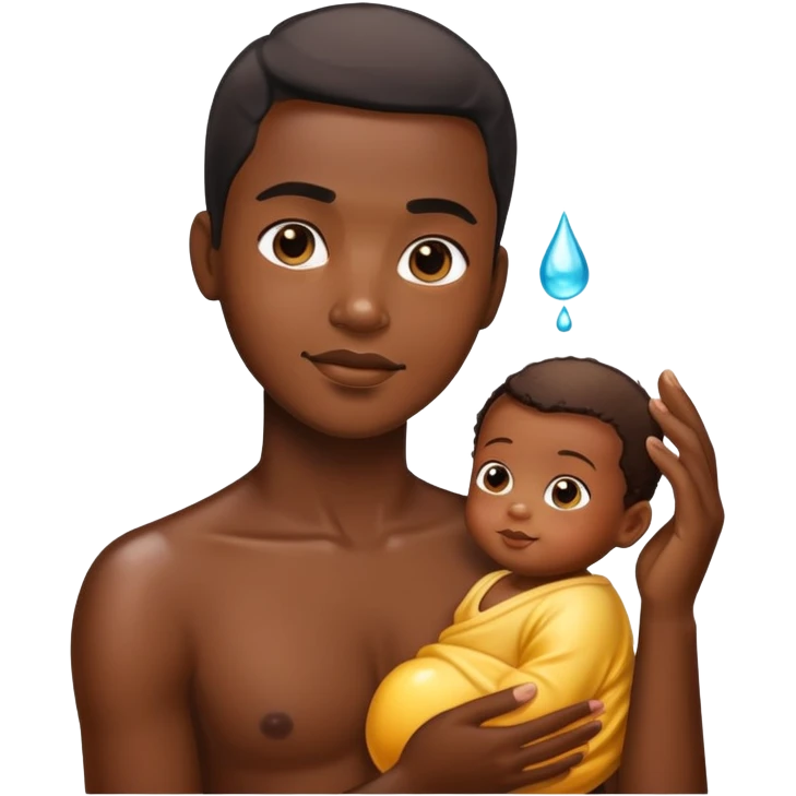 Black person with baby oil emoji