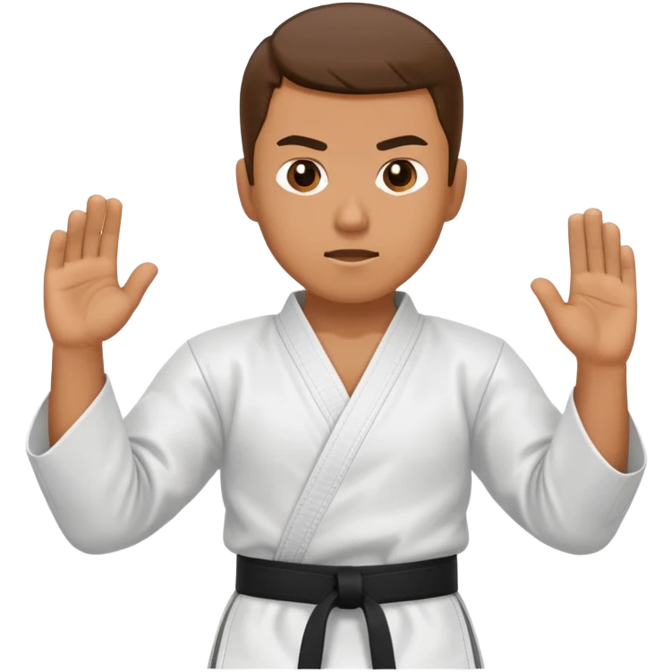 Man doing a karate chop emoji