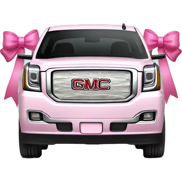 white gmc yukon pink bow emoji