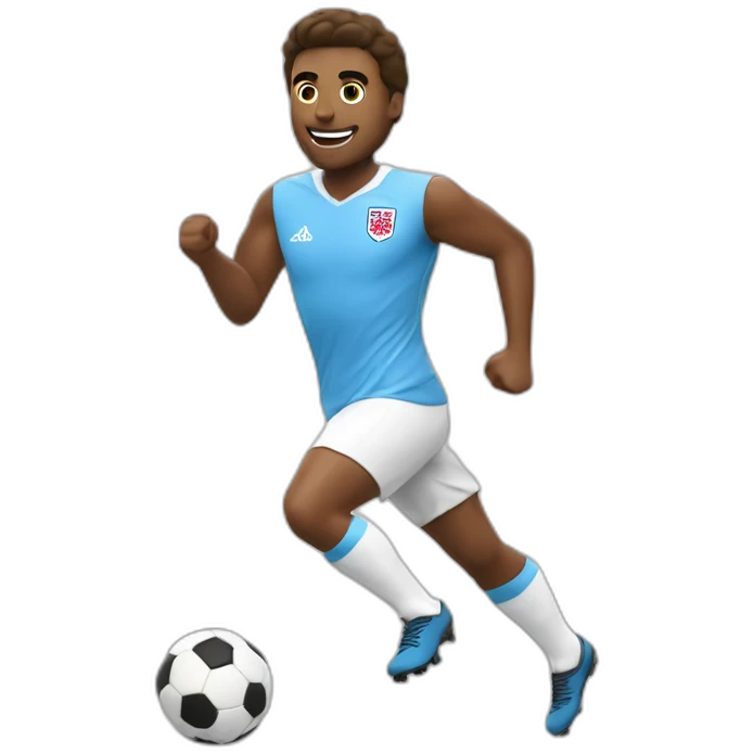 English soccer player running with jersy number 7 emoji