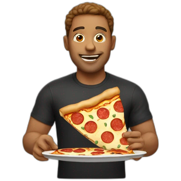 a man eatpizza emoji