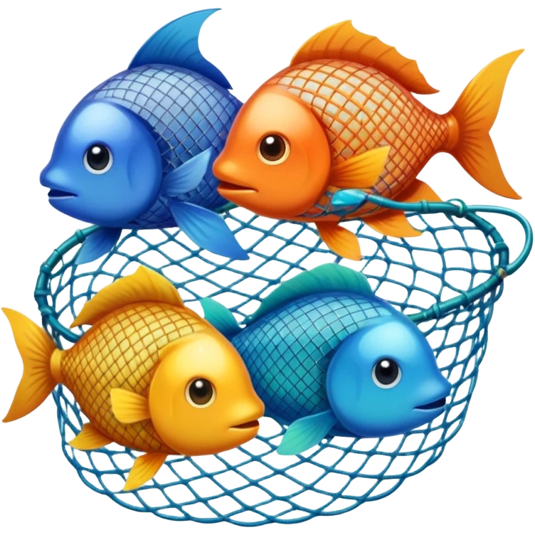 fishes in the fishing net emoji