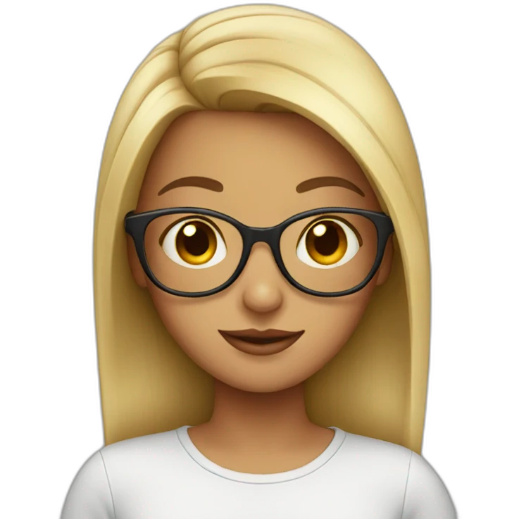girl, glasses emoji