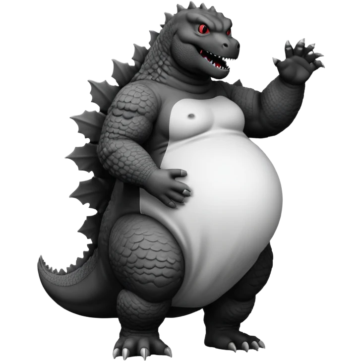 Godzilla noir enceinte emoji