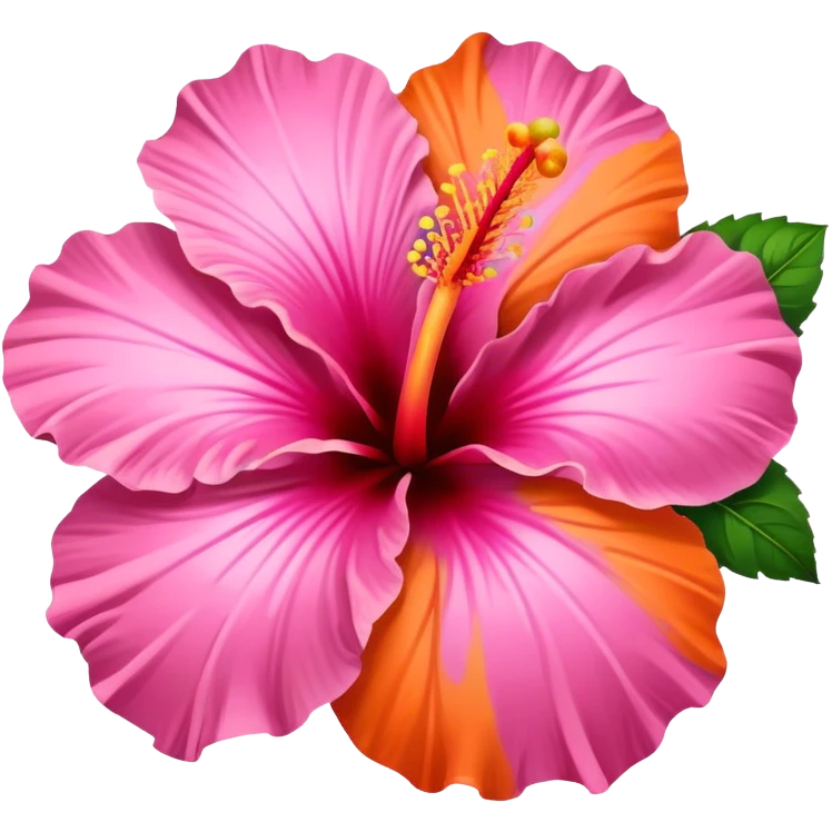 pink and orange hibiscus flower emoji