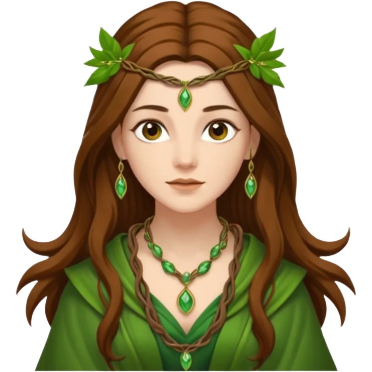 Leaf-necklace druid queen emoji