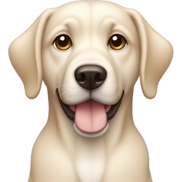 Perro borther color color blanco como beige y ojos azules emoji