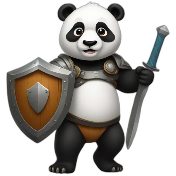 panda with a shield emoji