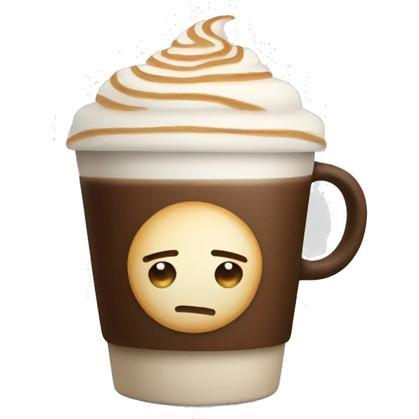 One latte coffee with straw emoji