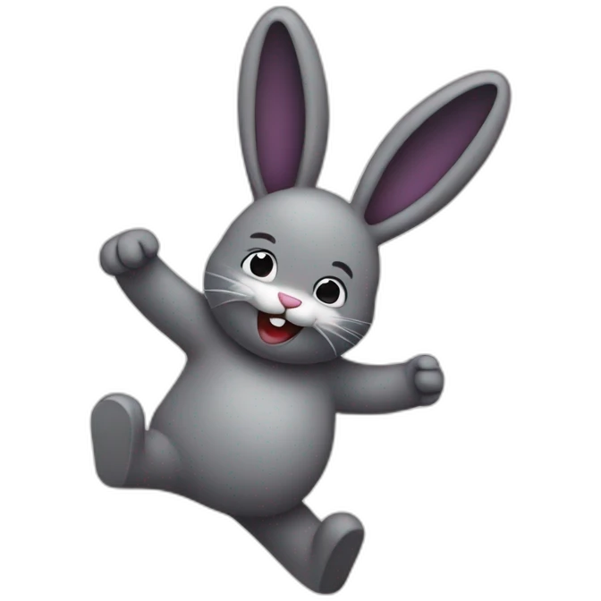 dancing , bunny , dark cloud emoji