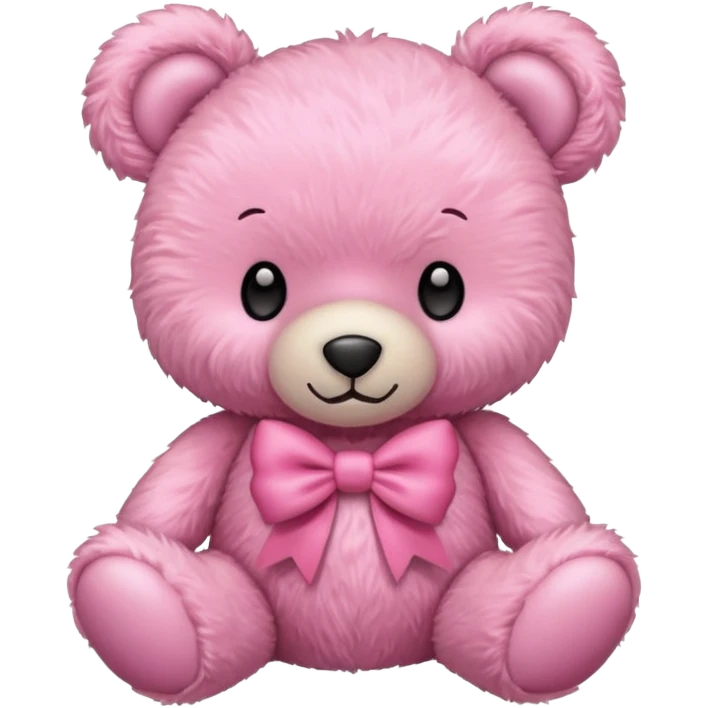 Pink bow bear emoji