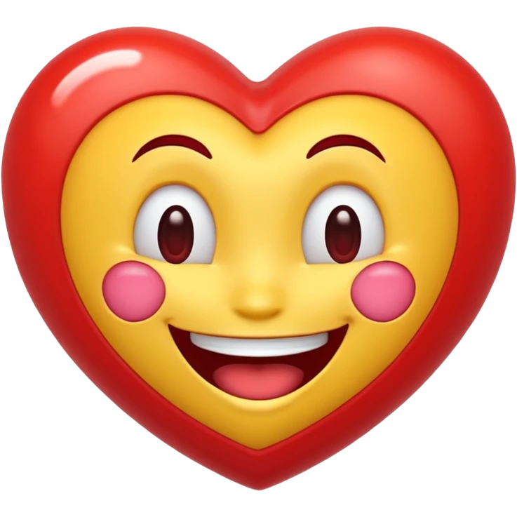 Red heart around laughing emoji emoji