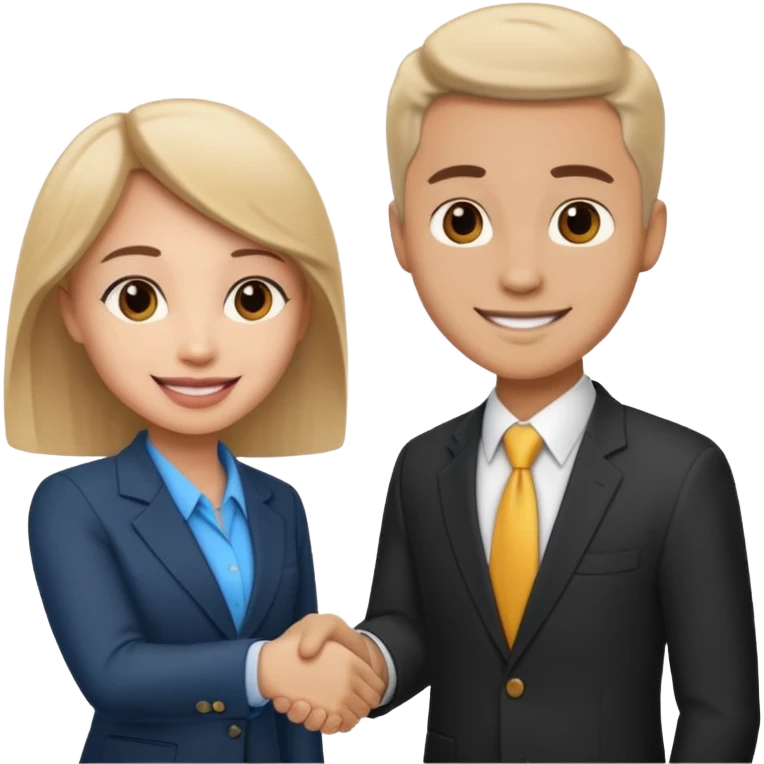 a video editor handshaking with a castomer emoji