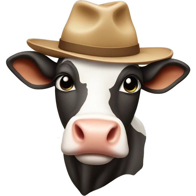 cow wearing a hat emoji