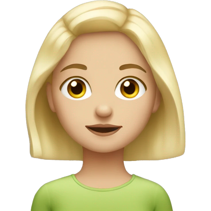 Ukrainian girl with dyed blonde hair and hazel eyes emoji