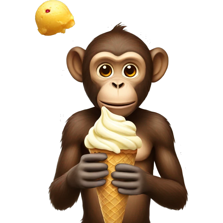 Monkey holding ice cream emoji