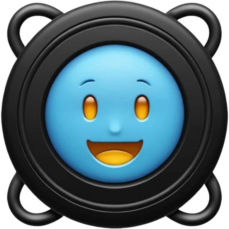 Parlante negro combinado con celeste emoji