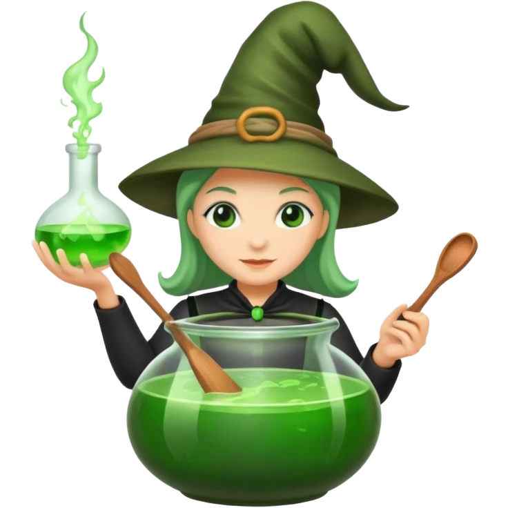 green witch cooking potion emoji