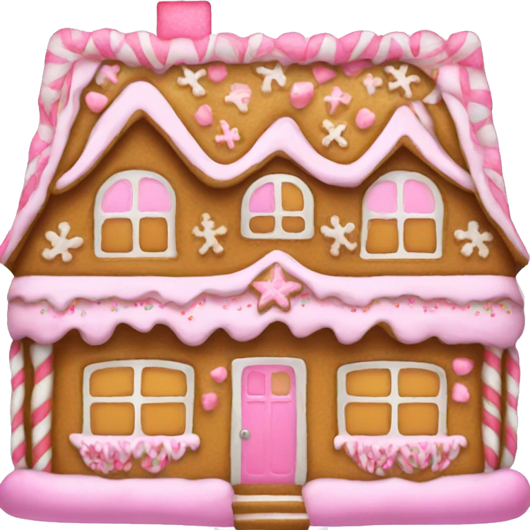 Gingerbread house pink emoji
