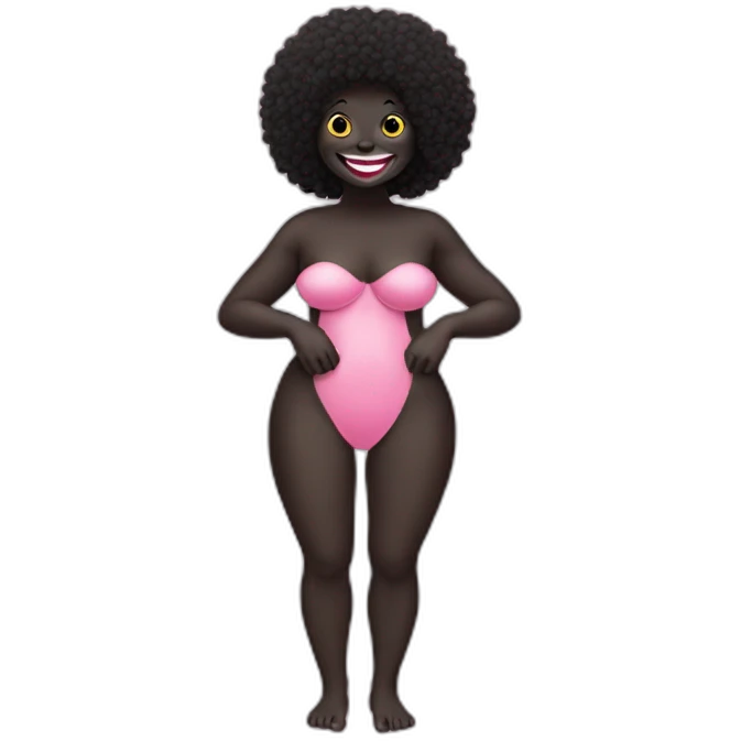 Female naturist pink gollywog emoji