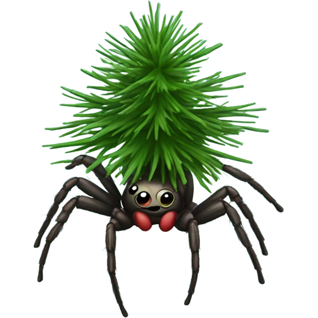 Jumping spider with Christmas tree emoji