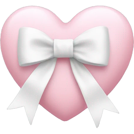 Pastel pink heart with white bow emoji