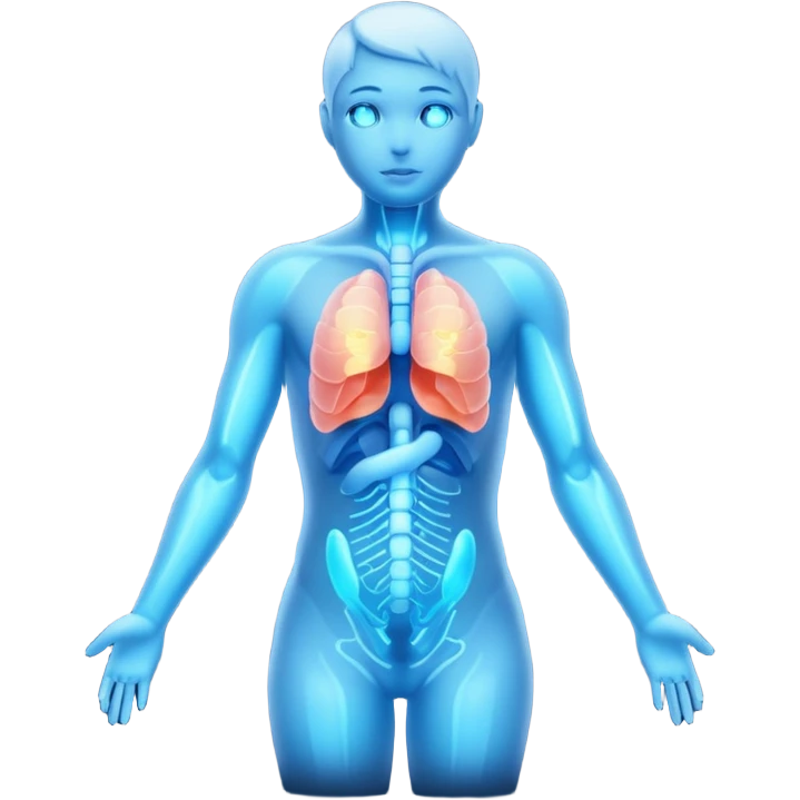 body silhouette with glowing organs emoji