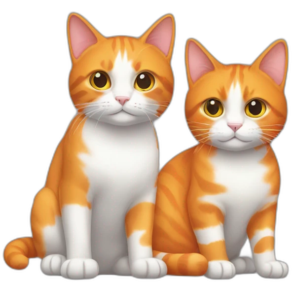 orange cat and tricolor cat emoji